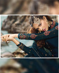Blue Colored Party Wear Semi Stitched Sharara Suit