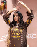 Brown Color Winter Wear Unstitched Pashmina Printed Pakistani Suits