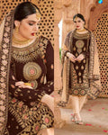 Brown and Orange Color Festive Wear Semi Stitched Punjabi Lehenga Style Suits