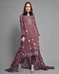 Dark Onion Color Party Wear Readymade Pakistani Salwar Suits with Pant & Dupatta