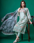 ReadyMade Pakistani Suits Collection Mint Color Party Wear Kurti with Pant & Dupatta