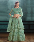Sea Green Color Party Wear NET Lehenga & Blouse with Dupatta