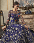Blue Color Wedding Wear Net Semi Stitched Anarkali Suit