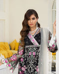 Marvellous Black Colored Netted Heavy Embroidery Pakistani Designer Suit