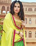 Lime Green Color Party Wear Silk Jacquard Lehenga & Blouse with Dupatta