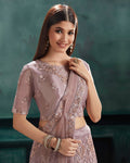 Onion Color Wedding Wear NET Lehenga & Blouse with Dupatta