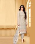 Gray Color Party Wear Fancy Unstitched Pakistani Sharara Suit