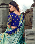 Navy Blue Color Traditional Wear Silk Thread Work Lehenga Choli