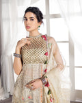 Off white Color Wedding Wear Unstitched Pakistani Heavy Palazzo Suits