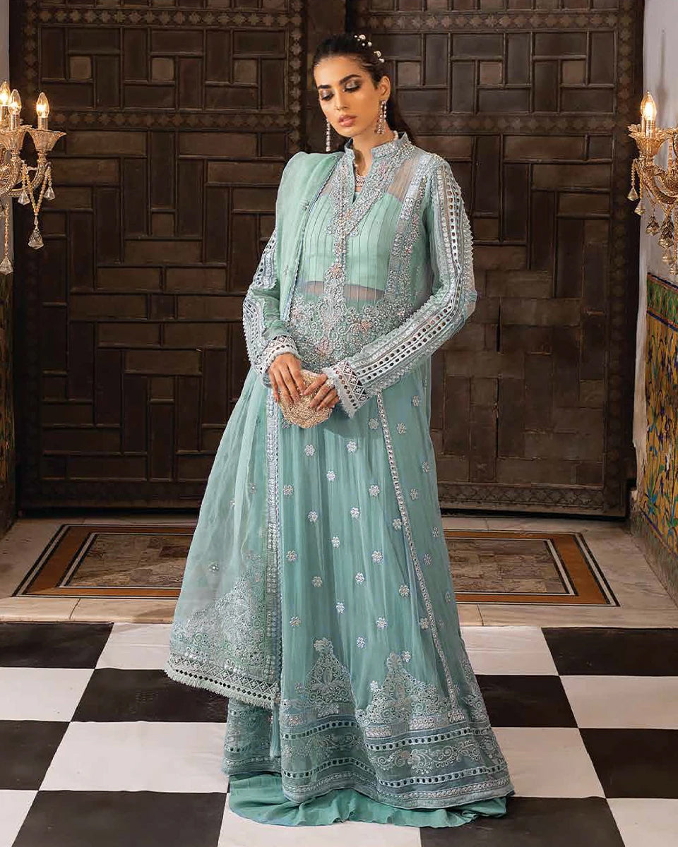 Light Sea Green Color Festive Wear Unstitched Pakistani Stylish