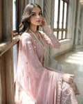 EID COLLECTION 2024 Baby Pink Color Georgette Unstitched Pakistani Salwar Kameez Suits