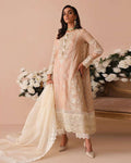 Light Peach Color Unstitched Cotton Embroidery Work Pakistani Lawn Suit