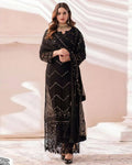 Slate Black Color Party Wear Georgette Sequence  Work Unstitched Pakistani Suits