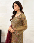 Mustard Yellow Color Georgette Unstitched Pakistani Suits