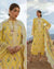 Yellow Color Unstitched Cotton Self Embroidery Work Lawn Pakistani Salwar Suits