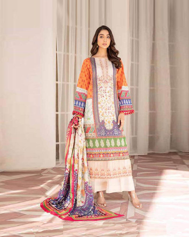 FESTIVAL LAWN COLLECTION Multicolor Color Unstitched Cotton Printed Pakistani Suits