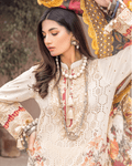 Eid Lawn Collection Cream Color Unstitched Cotton Self Embroidery Work Lawn Pakistani Suits
