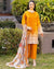 Pakistani Lawn Collection Mustard Color Unstitched Cotton Printed Lawn Suits