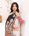 CHEVERON Off White Color Unstitched Cotton Self Embroidery Work Printed Lawn Pakistani Suits