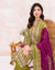 CHEVERON Mehendi Green Color Unstitched Cotton Printed Lawn Pakistani Suits