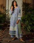 Light Blue Color Party Wear Unstitched Rayon Cotton Pakistani Lawn Suits