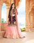 Marron and Pink Color Festive Wear Semi Stitched Punjabi Lehenga Style Suits