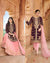 Marron and Pink Color Festive Wear Semi Stitched Punjabi Lehenga Style Suits