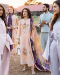 MUSHQ Peach Color Unstitched Cotton Self Embroidery Work Lawn Pakistani Salwar Suits