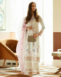 MUSHQ Off White Color Unstitched Cotton Lakhnavi Embroidery Work Lawn Pakistani Suits