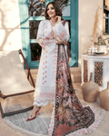 Firdous Ombre Off White Color Unstitched Cotton Self Embroidery Work Lawn Pakistani Salwar Suits