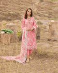Sana Safinaz Dark Peach Color Unstitched Cotton Self Embroidery Work Printed Lawn Pakistani Suits