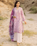 Sana Safinaz White and Purple  Color Unstitched Cotton Self Embroidery Work Printed Lawn Pakistani Suits