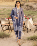 Sana Safinaz Dark Gray Color Unstitched Cotton Self Embroidery Work Printed Lawn Pakistani Suits