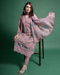 Purple Color Readymade Georgette Pakistani Salwar Suits with Pant & Dupatta