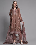 Brown Color Party Wear Readymade Pakistani Salwar Suits with Pant & Dupatta