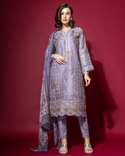 Light Purple Color Party Wear Readymade Pakistani Salwar Suits with Pant & Dupatta