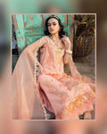 ADAN LIBAAS Peach Color Unstitched Cotton Self Embroidery Work Lawn Pakistani Suits