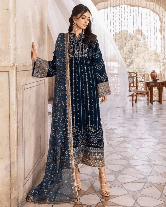 Peacock Blue Color Georgette Unstitched Pakistani Salwar Kameez Suit fashionnaari Peacock Blue Color Georgette Unstitched Pakistani Salwar Kameez Suit fashionnaari