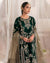 MARIAB Dark Green Color Bridal Wear Pure Velvet Unstitched Pakistani Salwar Kameez Suit
