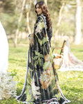 ADAN LIBAS Black Color Unstitched Cotton Self Embroidery Work Lawn Pakistani Salwar Suits