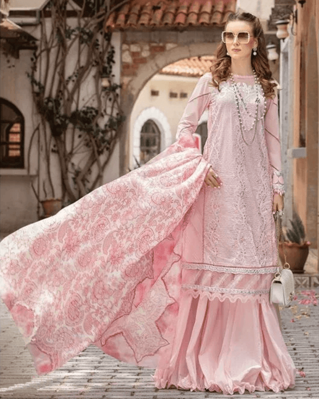 MPrint Pink Color Unstitched Cotton Printed Lawn Pakistani Salwar Suits