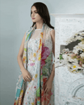 Sana Safinaz White Color Unstitched Cotton Self Embroidery Work Printed Lawn Pakistani Suit