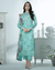 Sana Safinaz Sea Green Color Unstitched Cotton Self Embroidery Work Printed Lawn Pakistani Suit