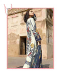 MARIAB Off White Color Unstitched Pure Satin Digital Printed Pakistani Suits
