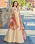 Beige Colored Partywear Embroidered Art Silk Gown With Muslin Silk Dupatta
