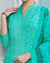 Aqua Green Colored Embroidered Palazzo Suit With Printed Dupatta