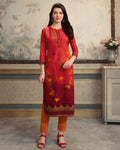 Maroon Color Festive Wear Printed Rayon Stylish Pant Suits