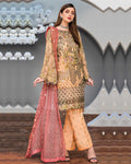 Glorious Peach Color Flattering Georgette Fabric Unstitched Pakistani Designer Suit