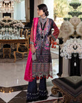Navy Blue and Pink Color Unstitched Cotton Printed Lawn Pakistani Salwar Kameez Suit
