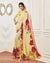 Light Yellow Color Pure Georgette Digital Flower Printed Saree